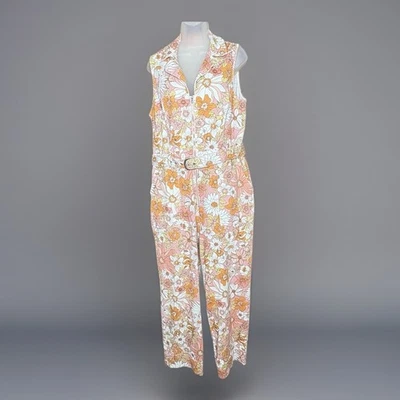 Mono Skies Are Azul Mujer L Rosa Naranja Floral Boho Retro Cinturón Cottagecore Foto 1 de 4