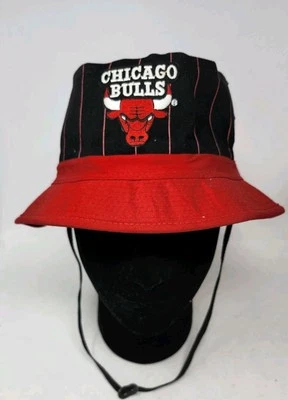 Vintage Chicago Bulls Bucket Hat Size Medium Universal 90s Pinstriped NBA - Image 1 of 4