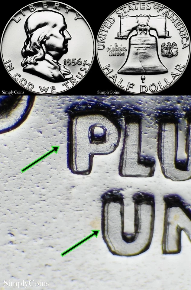1956 DDR Franklin Half Dollar GEM Proof Uncirculated DOUBLED DIE REVERSE - Image 1 of 4
