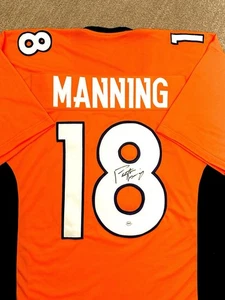 Peyton Manning Autographed Denver Broncos Custom Football Jersey W COA - Picture 1 of 10