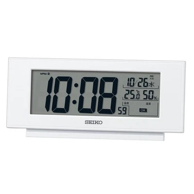 Seiko Reloj Despertador Reloj de Mesa Radio Digital Blanco Perla 77 x 174 x 38mm Foto 1 de 4