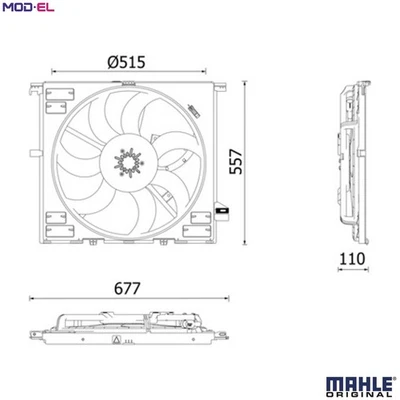 FAN ENGINE COOLING CFF 633 000P FOR ALFA ROMEO 552 73 835/EC2 2.0L 4cyl GIULIA - Image 1 of 4