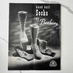 Hand Knit Socks by Beehive No. 37 Vintage Knitting 14+ Patterns Mens Socks - Picture 1 of 6
