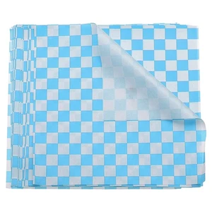 300pcs Hojas de papel encerado con patrón cuadrado a cuadros 7" x 7", Azul - Imagen 1 de 7