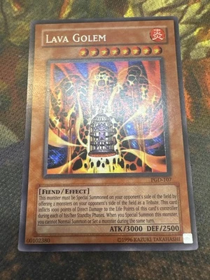 YuGiOh • Lava Golem • PGD-107 • Secret Rare Reverse Foil Error Holo Bleed • NM - Image 1 of 2
