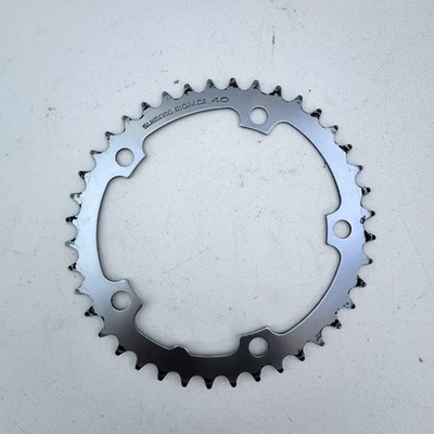 Vintage Shimano Biopace 40T Chainring 5-Bolt Oval Silver Road MTB Drivetrain A78 - Image 1 of 4