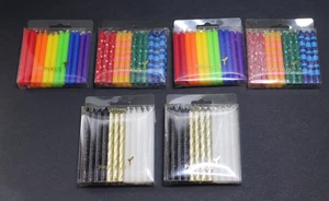 Papyrus Multicolor Birthday Cake Candles, New, 6 Packs of 24 - Picture 1 of 2
