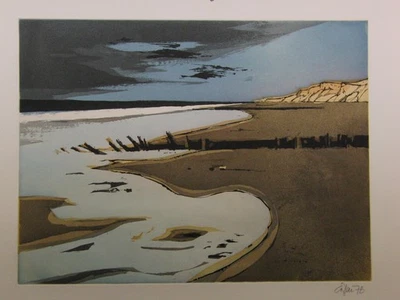 Otto Eglau orignal signiert Radierung Watt Düne Kampen Sylt Plakat 1978 - Bild 1 von 4