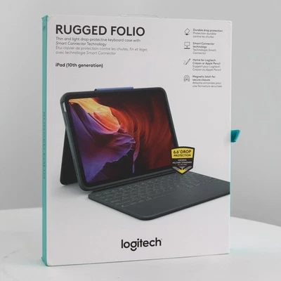 Logitech Rugged Folio Keyboard Case for iPad (10th gen & A16) with Smart - Image 1 of 4