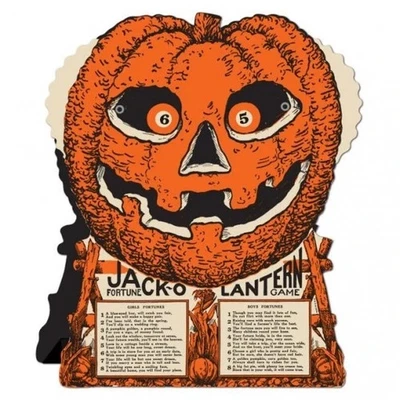 BEISTLE Vintage Halloween Jack O Lantern Fortune Wheel Game 9" x 7.5" Paper Halloween