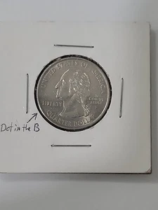2003 P MAINE State Quarter - Die Chip Filled "B" in Liberty - Picture 1 of 7