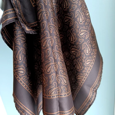 Vintage Ashear 100% Silk Mens Pocket Square 18" Hand Rolled Scarf Made in Italy - Image 1 of 4