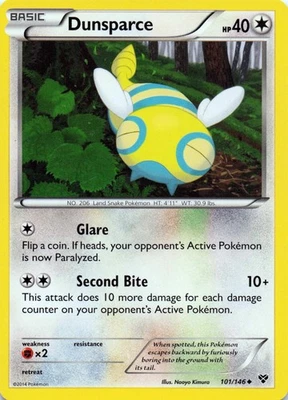 Dunsparce 101/146 XY Base Set Uncommon - LP - Image 1 of 2