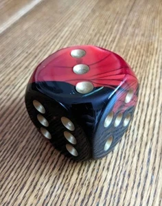 Giant Chessex Black Red/Gold Custom Dice For Games, Decoration, Etc. - Picture 1 of 4