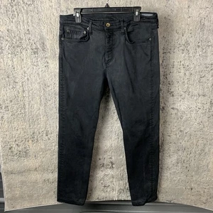 Rag & Bone Jeans 36x30 Black Standard Issue Fit 2 Slim Stretch Button Fly Mens - Picture 1 of 12