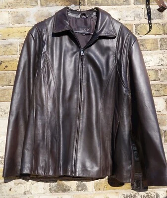 IZOD ЖЕНЩИН 1 X КОРИЧНЕВЫЙ ИЗ НАТУРАЛЬНОЙ КОЖИ КУРТКА НОВЫЙ НА ПРОДАЖУ! - Изображение 1 из 4