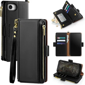 Compatible with iPhone 16e Wallet Case,RFID Blocking PU Leather Phone Case Women - Picture 1 of 7
