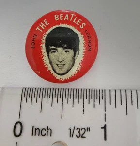 original 1964 I LOVE THE BEATLES JOHN LENNON gumball machine pinback button - Picture 1 of 2