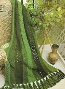 Shades of Green Afghan knitting PATTERN INSTRUCTIONS - Picture 1 of 1