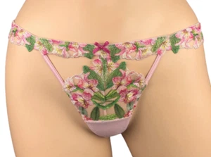 VICTORIA'S SECRET DREAM ANGELS FLORAL EMBROIDERED LILY THONG PANTY XS S M L XL - Picture 1 of 2