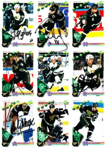 1994-95 Dallas Stars team signed Score card sheet Mike Modano Andy Moog Tinordi - Picture 1 of 1