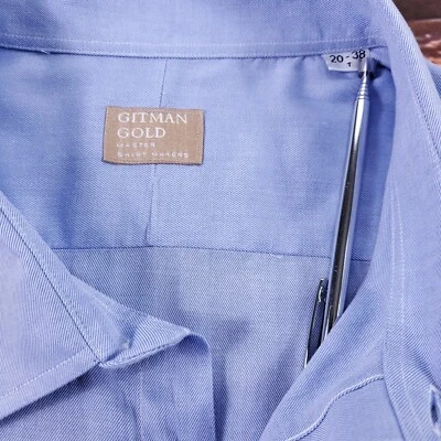 Camisa de algodón Gitman Gold Master Shirtmakers en azul talla 20-38 Foto 1 de 4