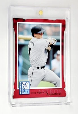 MINT #/ED RED DIE-CUT 1998 Donruss Elite Aspirations #48 Craig Biggio HOUSTON SP - Image 1 of 2