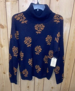 Maglione a collo a tartaruga nuovo con etichette St. Johns Bay taglia large oro navy - Foto 1 di 6