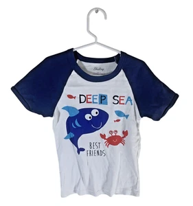 Shelry Boys Blue & White Short Sleeve Graphic Tee Deep Sea Friends T-Shirt 7T - Picture 1 of 9