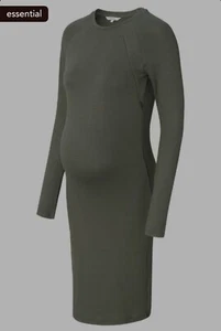 Mama Kleid * Gr.M * Grün-taupe * Schwangerschaftskleid, Stillkleid, Knielang - Bild 1 von 11
