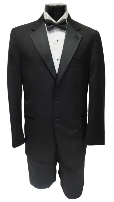 38 R Complete Basic Black 2 button Notch Tuxedo Coat Pants Vest Tie Shirt links - Image 1 of 1