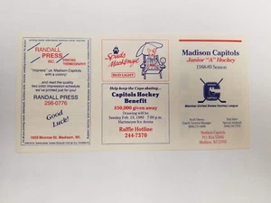 Madison Capitols 1988/89 USHL Minor Hockey Pocket Schedule - Bud Light (RK) - Picture 1 of 2