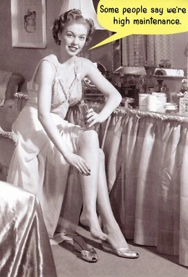 Funny BIRTHDAY Card, Vintage Woman Fashion Vanity by Recycled Paper Greetings +✉ - Image 1 of 4