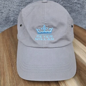 Peter Millar Mens Hat Cap Golf Gray Baseball Adjustable Strapback Crown Logo - Picture 1 of 9