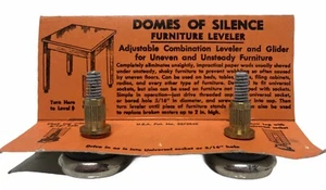 2-NEW VINTAGE ORIGINAL "DOMES OF SILENCE" GLIDES- WOODEN CHAIR 5/16th SOCKET NOS - Picture 1 of 7
