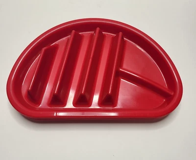 Arrow Plastic Fiesta Taco Plates Red BPA Free Set of 4 Holds 3 Tacos & 2 Sides - Image 1 of 4