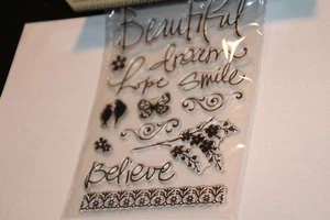 Birds Butterfly acrylic stamps stencil beautiful hope dream smile dragonfly NIP - Imagen 1 de 2