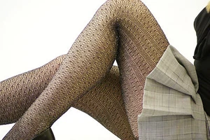 Pamela Mann Lurex Fine Close Net Black & Silver Glitter Tights S/M M/L Wavy Net - Picture 1 of 7