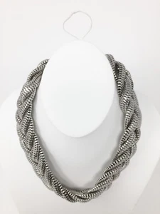 New York & Company Halsband Damen Oversized Silberfarben Dick Braded Metal - Bild 1 von 4