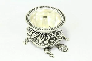 Diya Tortue En Argent Sterling 925 Deepak Temple Religieux 52 Gr - Picture 1 of 9