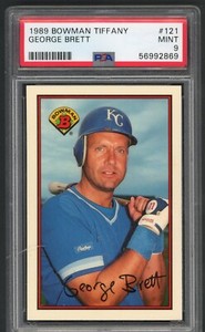 1989 Bowman Tiffany George Brett Royals 121 PSA 9 MINT HALL OF FAME Cracked Read