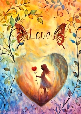 ACEO 心中女孩 - 艺术家集换卡,微型打印 2.5 x 3.5 异想天开 — 第 1/3 张图片