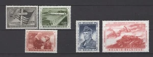 BÉLGICA 1957 General Patton Batalla de las Ardenas MNH** 1032/1036 - Imagen 1 de 1