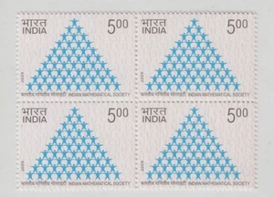 India 2009 Indian Mathematical Society Mathematics Blk/4 Stamps MNH - Picture 1 of 2