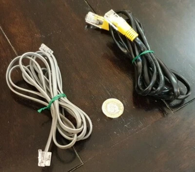 1.5m RJ11 ADSL Router Cable & 2m Telephone Lead  BT/SKY/PlusNet Broadband Phone  - Image 1 of 4