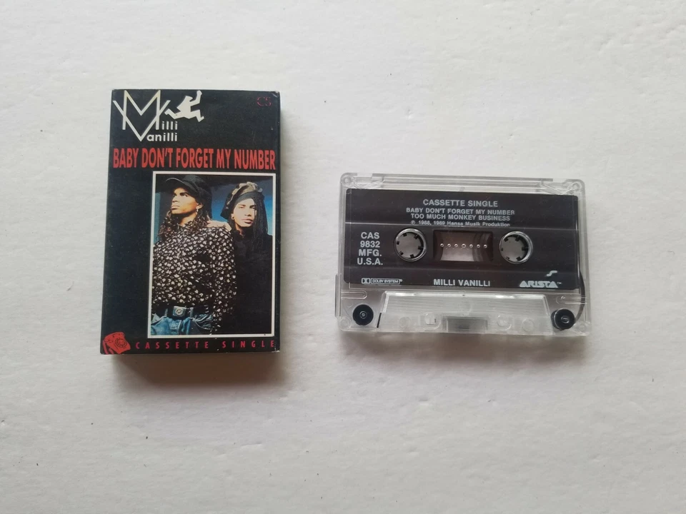 Milli Vanilli - Baby Don't Forget My Number - Cassette (single) Tape   - Image 1 of 1