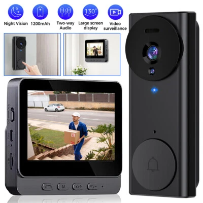 Campainha de vídeo tela 4,3” 2.4G câmera campainha sem fio com vídeo áudio bidirecional - Imagem 1 de 4