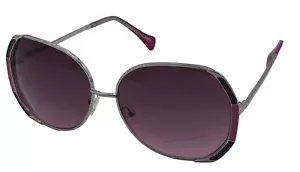 Lucky Brand donna oversize argento metallo quadrato sfumato lenti viola aurora - Foto 1 di 17
