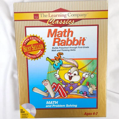 Math Rabbit 1996 Edition The Learning Company Classics  - Open Box Sealed CD - Image 1 of 4