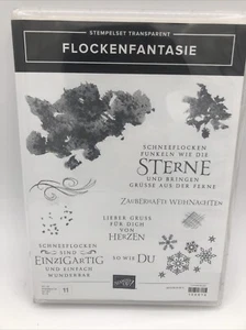 Stampin Up! Beautiful Blizzard Flockenfantasie IN GERMAN words rubber stamp NEW - Picture 1 of 9